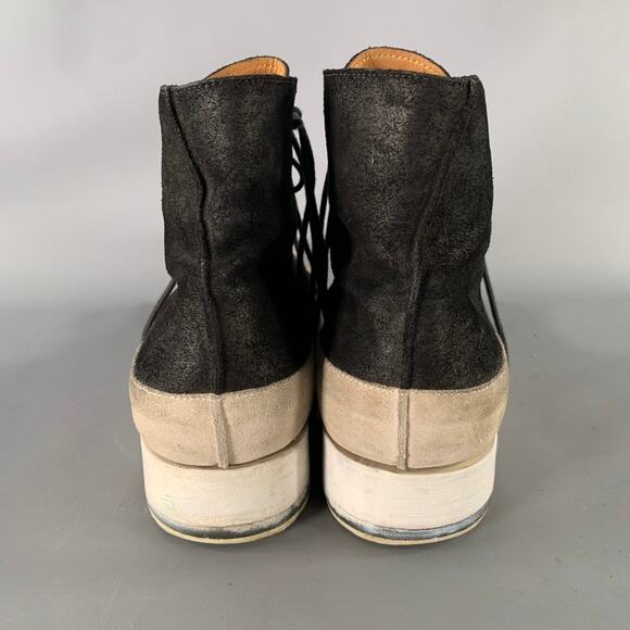 A MCDONALD Size 11 Black Grey Color Block Suede Lace Up Boots main image 4
